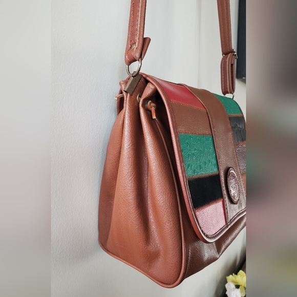 2R2 Italian Leather Handmade Messager Shoulder Bag Purse - Picture 4 of 9